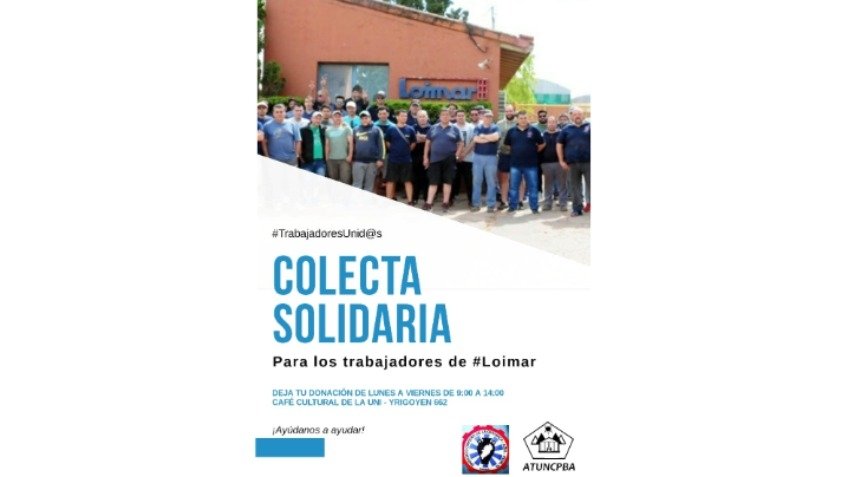 Colecta solidaria para los trabajadores de Loimar